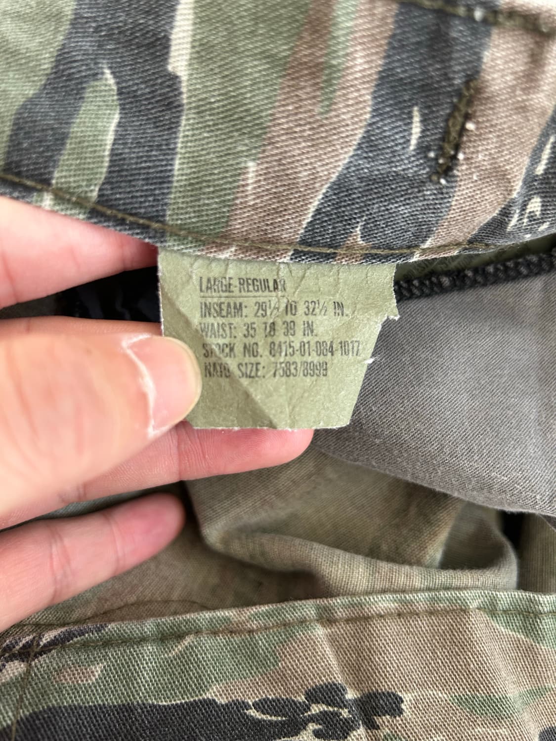 80‘s US ARMY 타이거타모BDU팬츠 L/R 상품이미지5