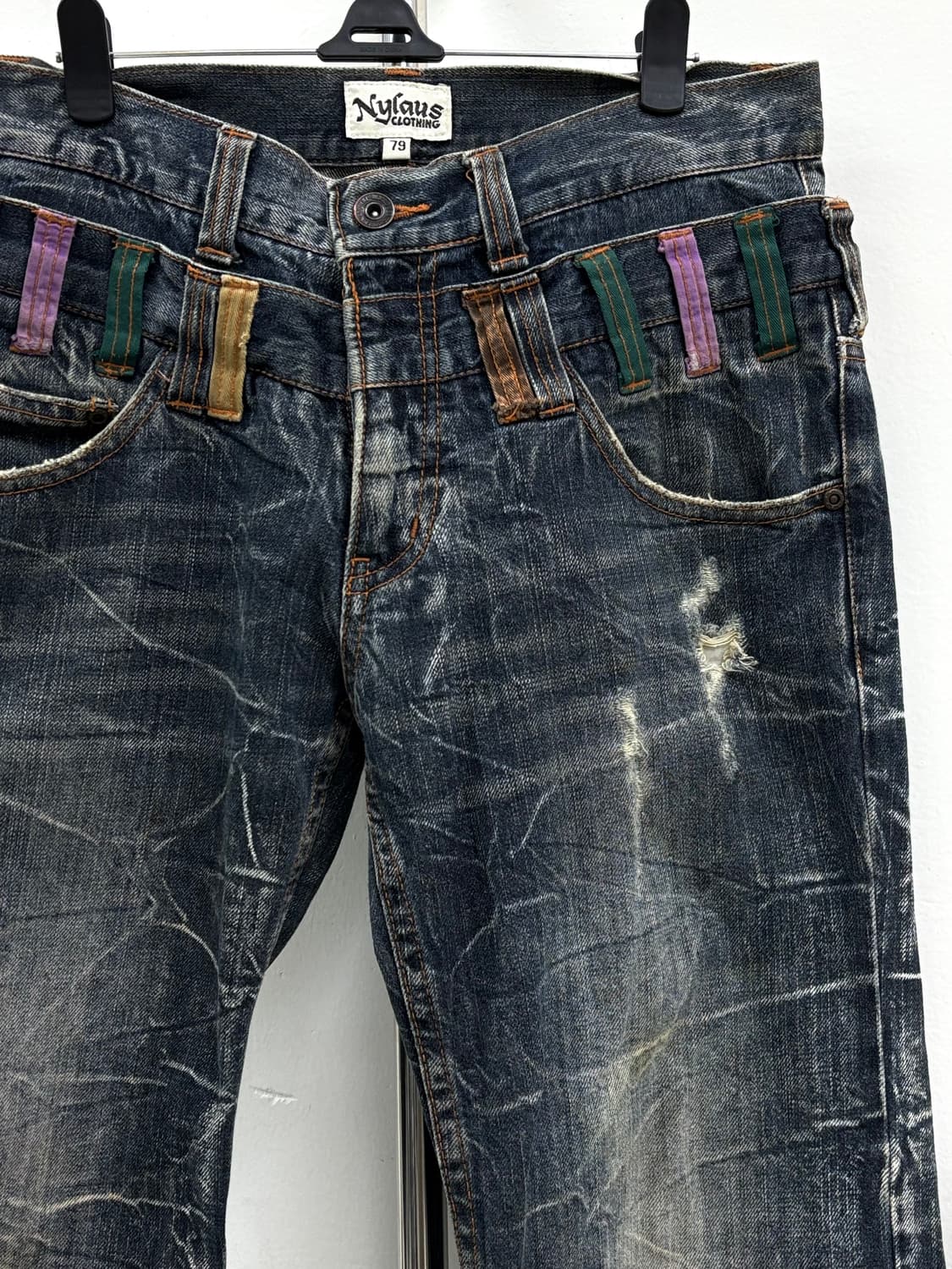 빈티지 Nylaus 더블 웨이스트 데님 팬츠 상품이미지6
