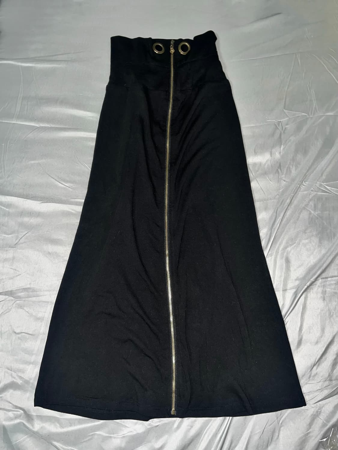 ✨vintage black zipper long skirt punk✨ 상품이미지3