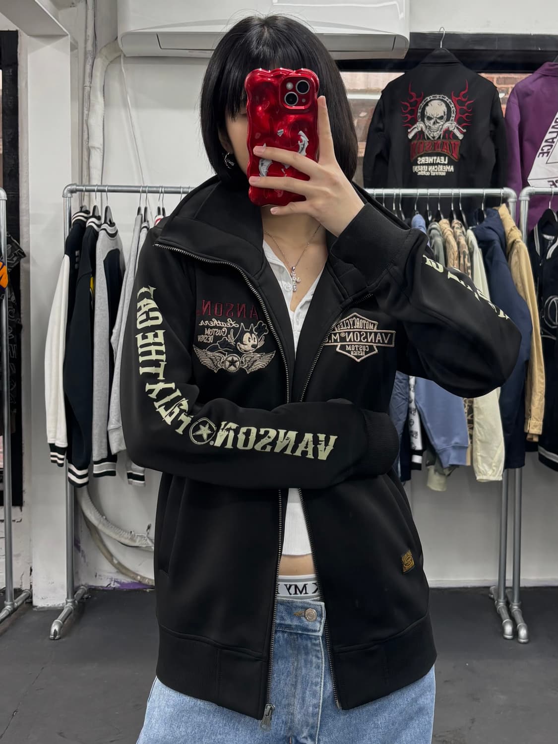 밴슨 레더 펠릭스 하이넥 집업 상품이미지3