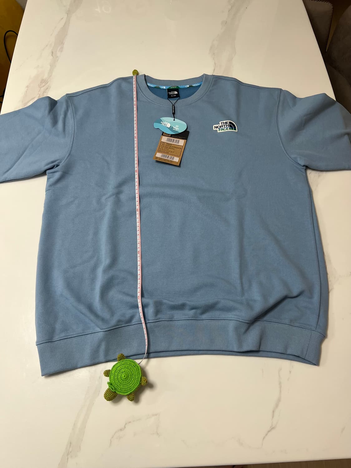 [XL] 노스페이스 제주 삼다수 스웨트셔츠 블루 새상품 상품이미지3