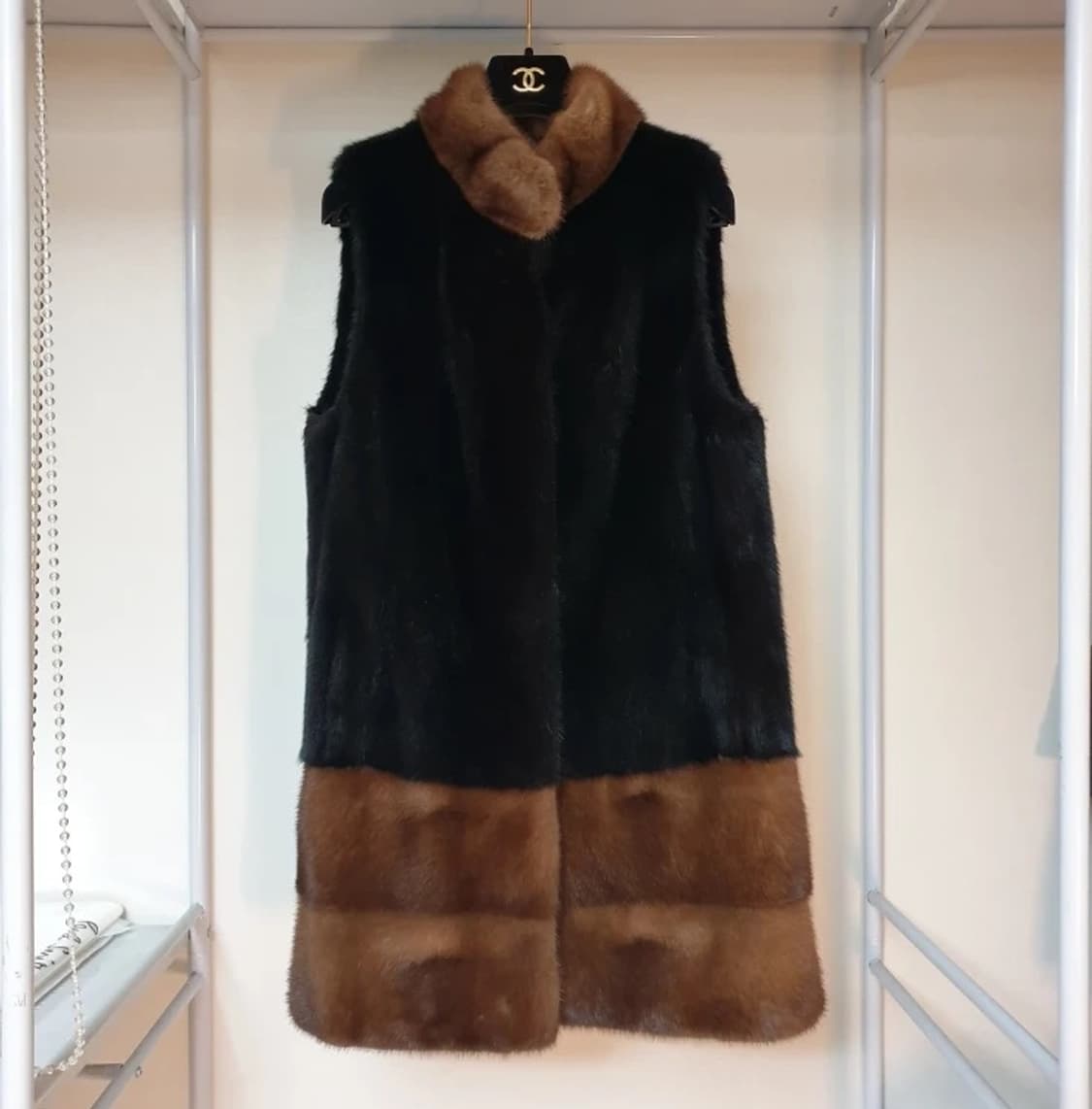 Jalouse 잘루즈 컬러블록 saga 사가밍크퍼 베스트 코트 조끼 상품이미지2