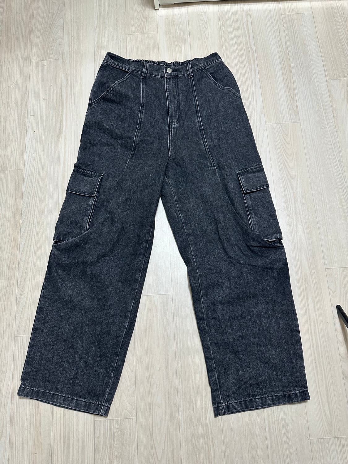 라퍼지스토어 인시전 와이드 카고 데님팬츠 블랙 L 상품이미지1