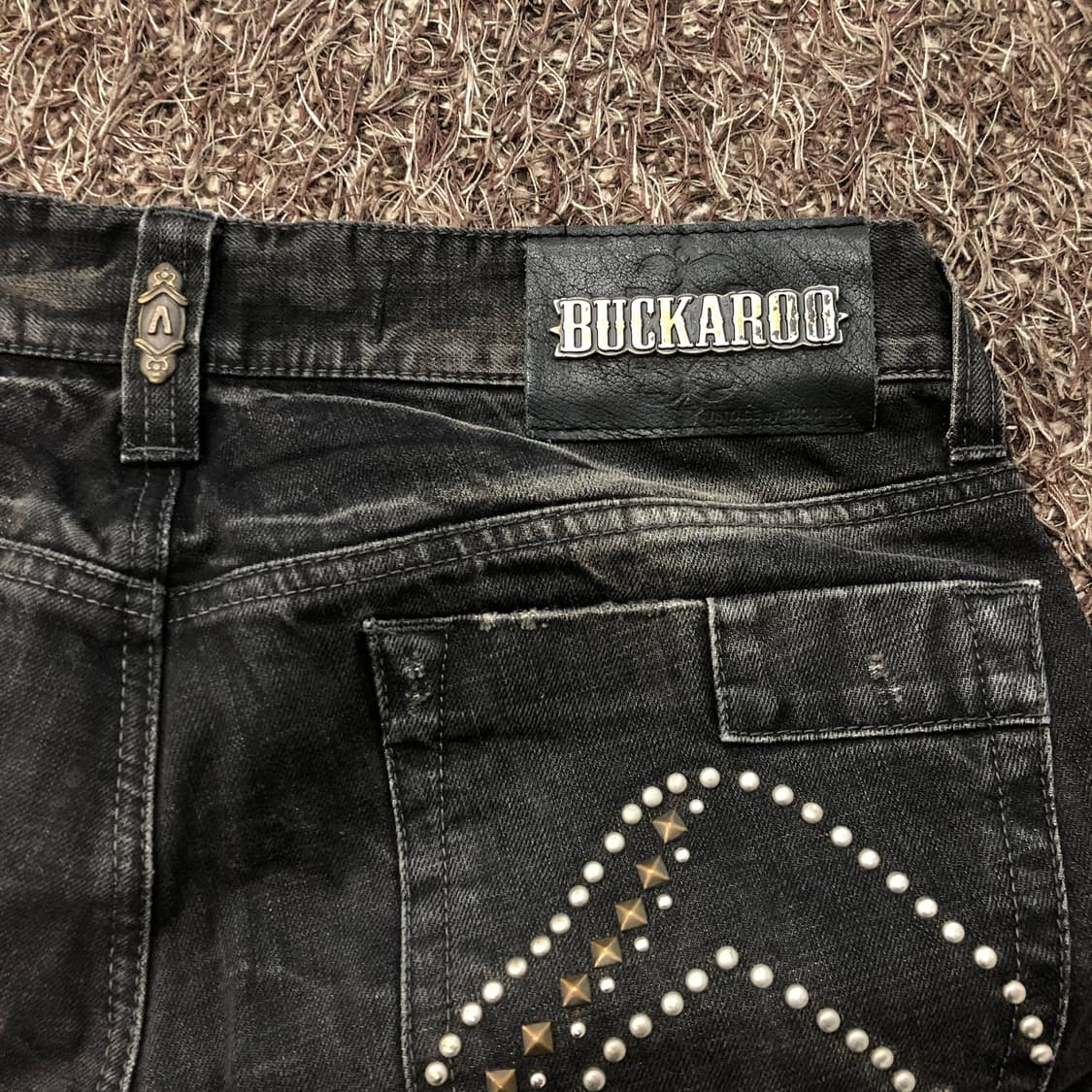 버커루 흑청 워싱 디스 데미지진 데님 팬츠 상품이미지5