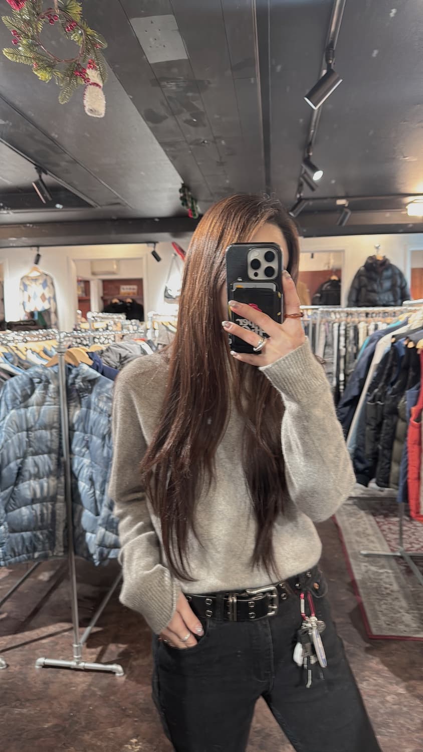 던스트 DUNST 캐시미어 라운드넥 그레이 니트 M 상품이미지7