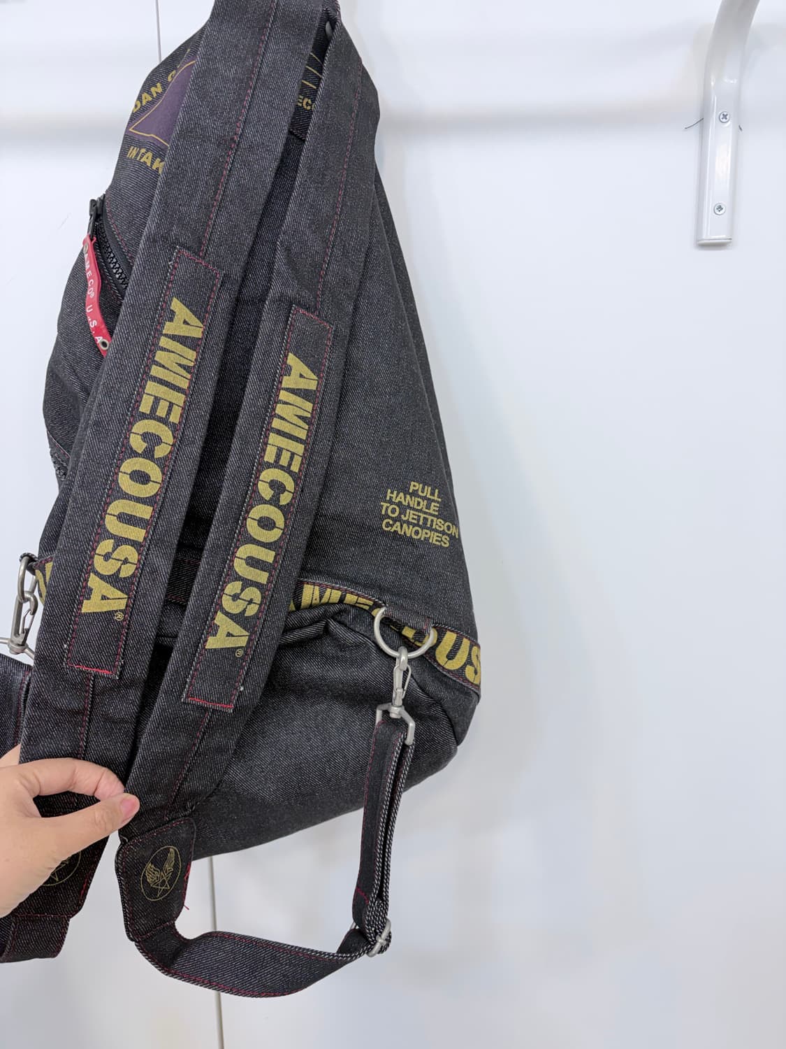 USA 아메코 밀리터리 스트링 데님 백팩  상품이미지4