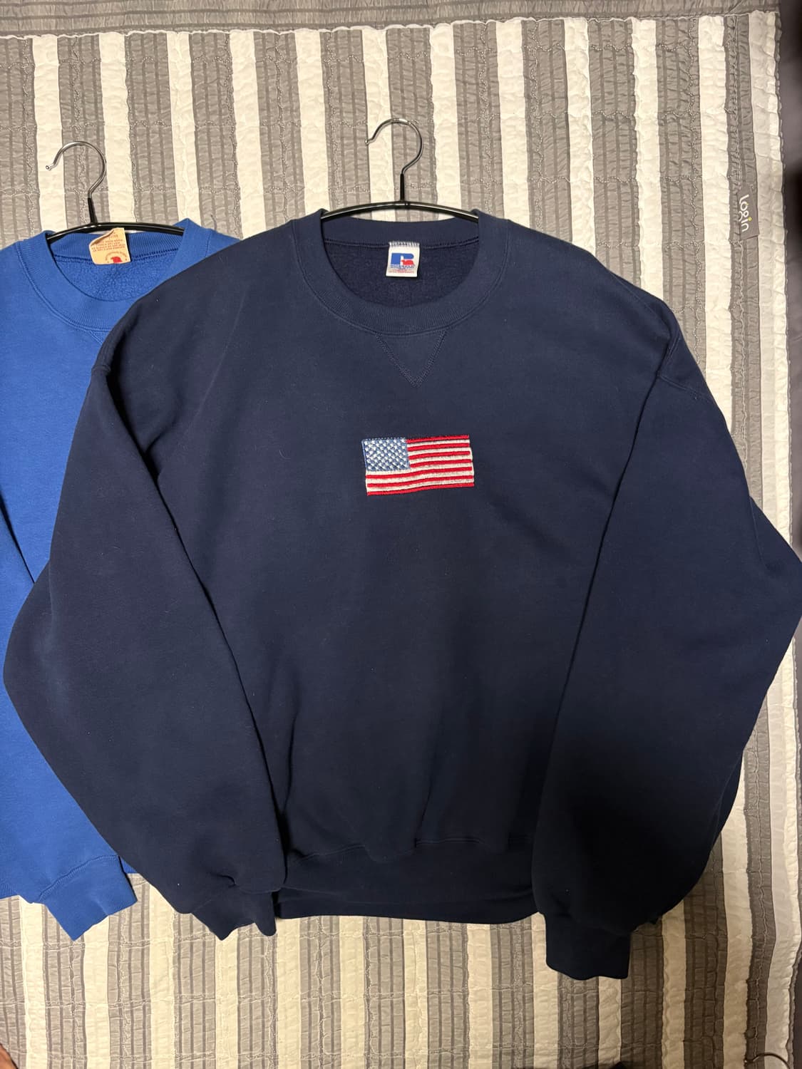 90s 빈티지 러셀 성조기 스웻 초레어템 상품이미지1