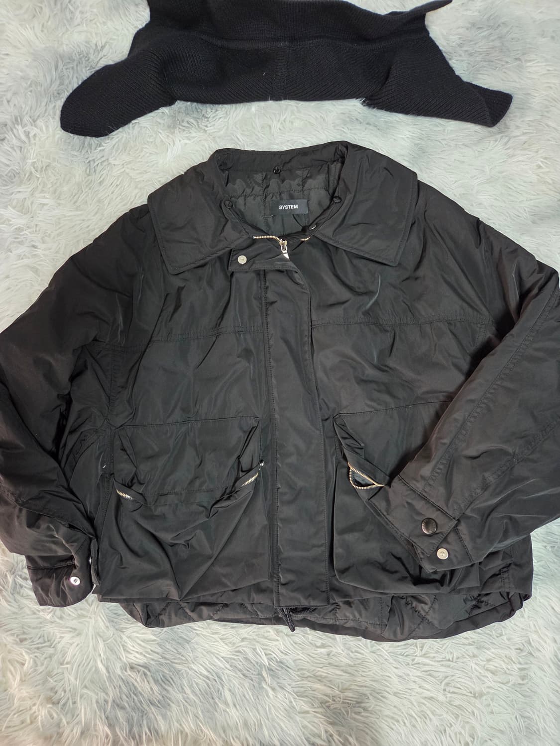 SYSTEM 시스템 블랙 패딩 점퍼 상품이미지1