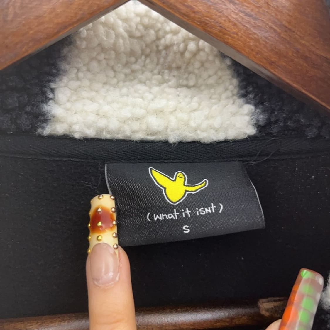 와릿이즌 비케이브 와키윌리 엔젤 체크 양털 플리스 자켓 S C09548 상품이미지5