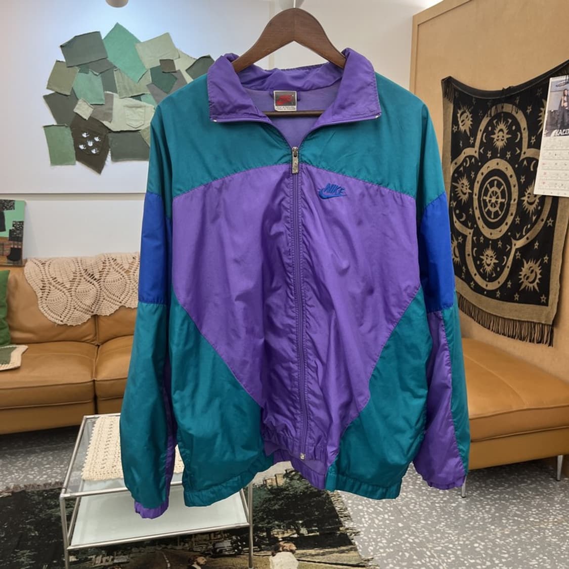 나이키 빈티지 올드스쿨 레트로 90s 배색 바람막이 자켓 L C12439 상품이미지3