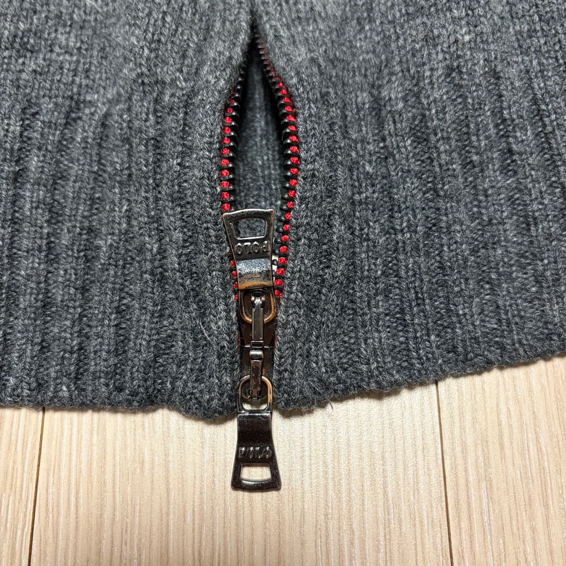 폴로 랄프로렌 램스 울 독일 화이트 빅포니 투웨이 니트 집업 상품이미지4