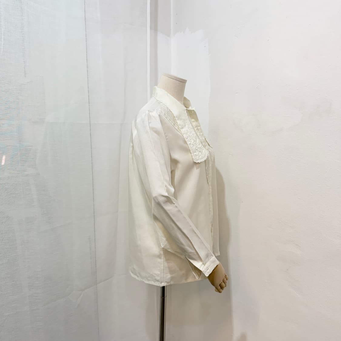 일본빈티지 레이스카라 타이 블라우스 셔츠 드뮤어 프렌치 3507 상품이미지3