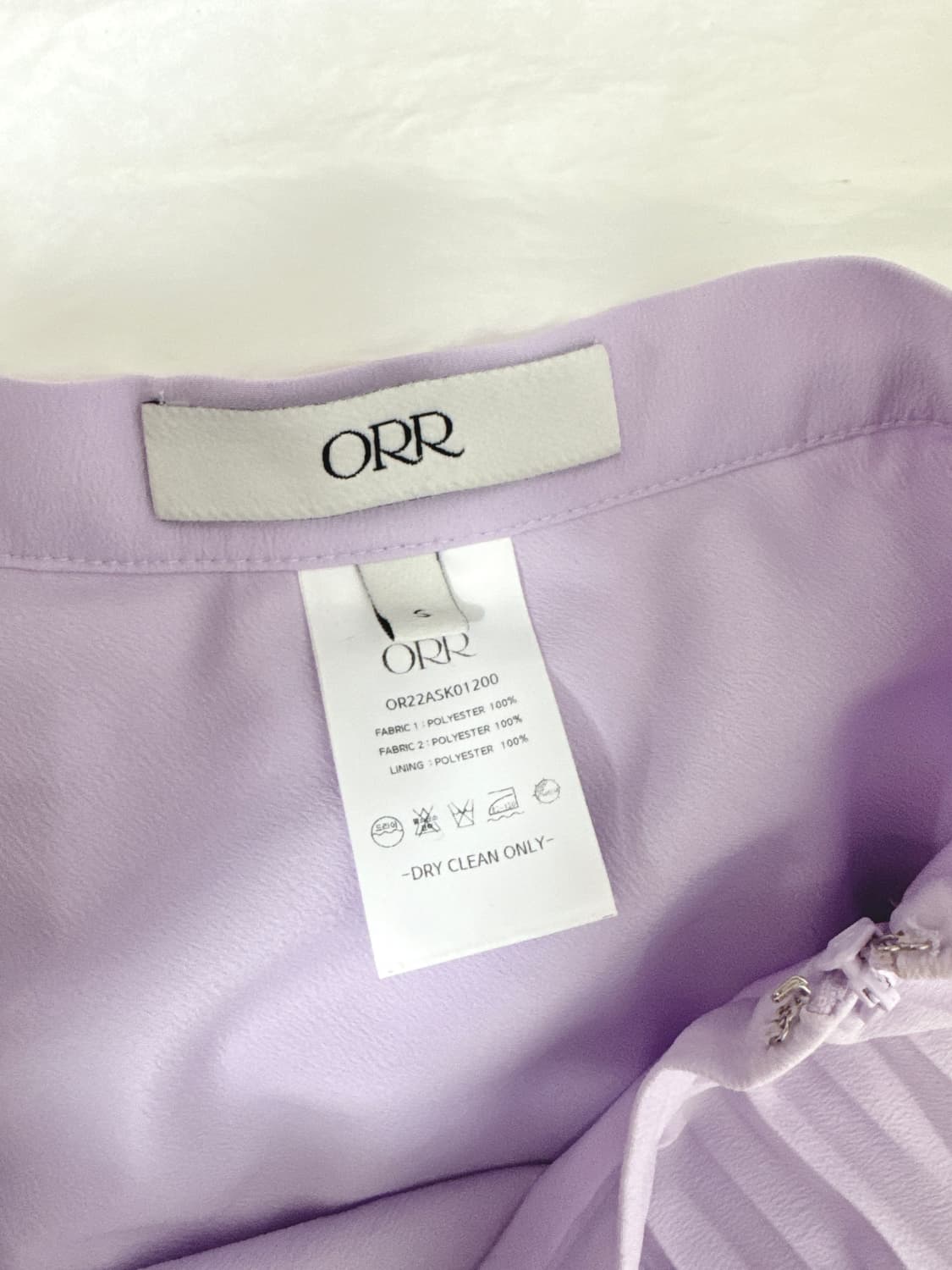 orr 오르 쉬폰 플리츠 스커트 라벤더 상품이미지6