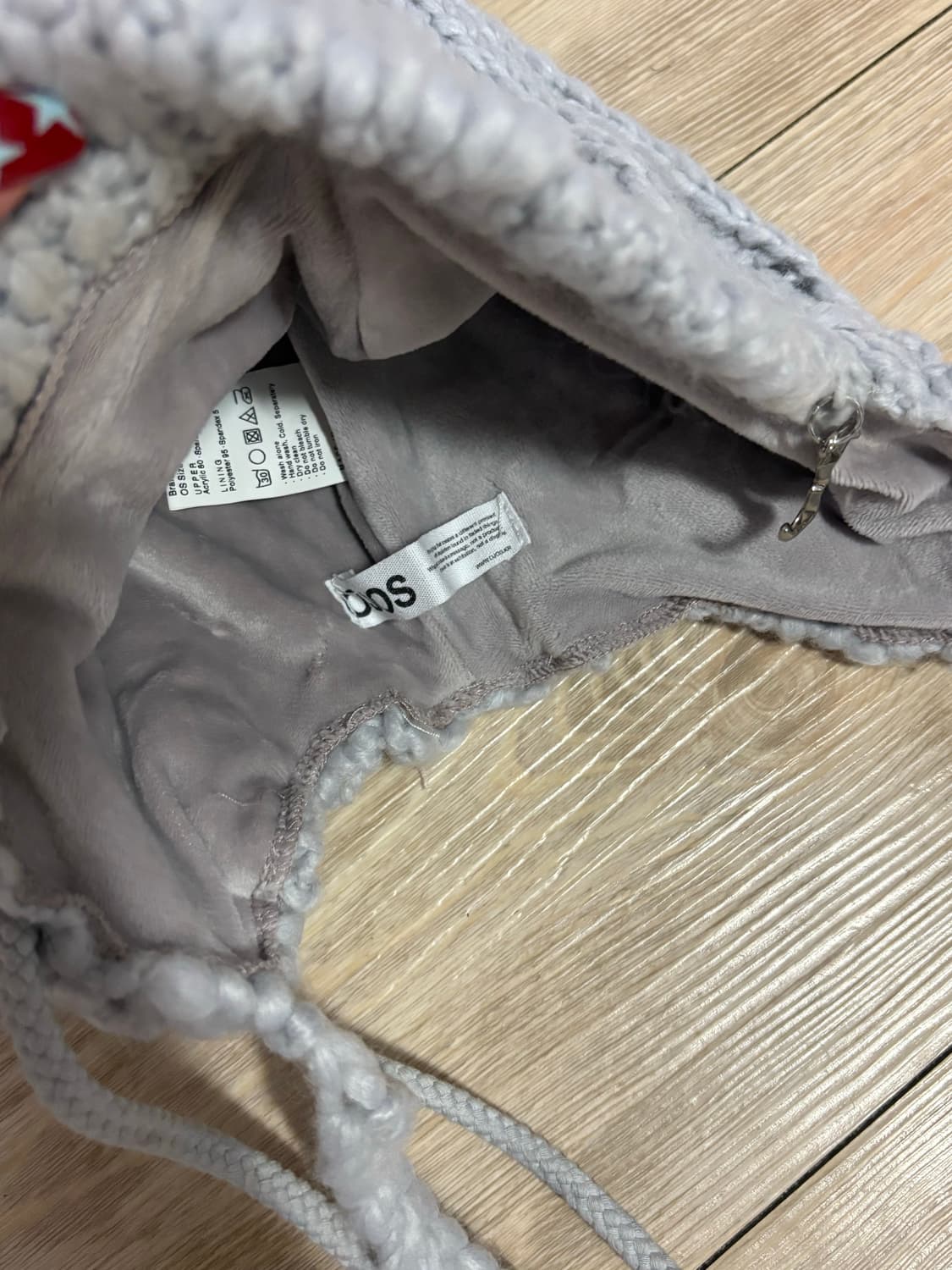 OJOS 오호스 브레이디드 이어플랩 비니 그레이 상품이미지8