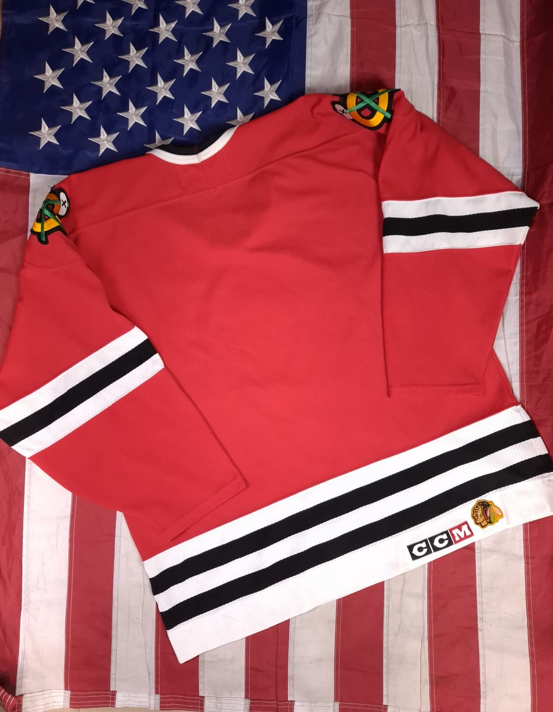 오리지날 90's 캐나다 CCM X NHL시카고 블랙호크스 아이스하키져지 상품이미지8