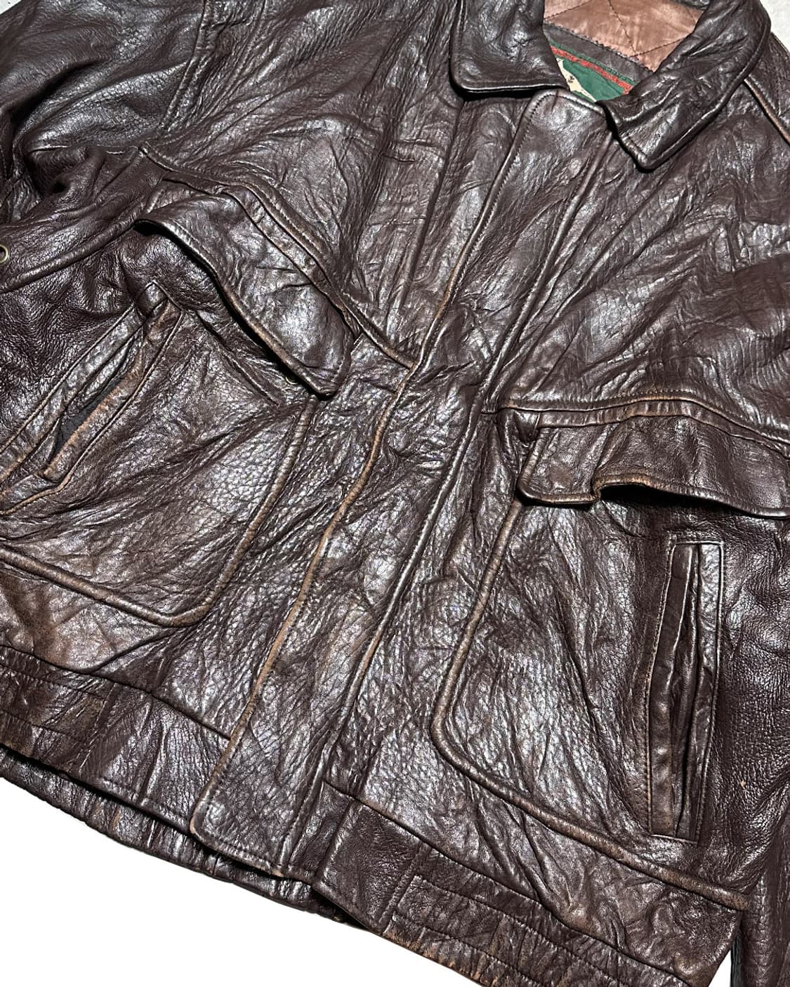 Field&Stream 헤비 리얼 레더 A-2 플라이트 자켓 상품이미지4