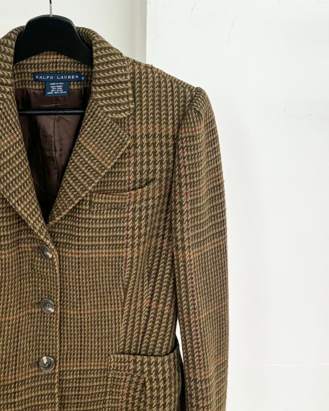 랄프 로렌 카키 브라운 트위드 블레이저 상품이미지4