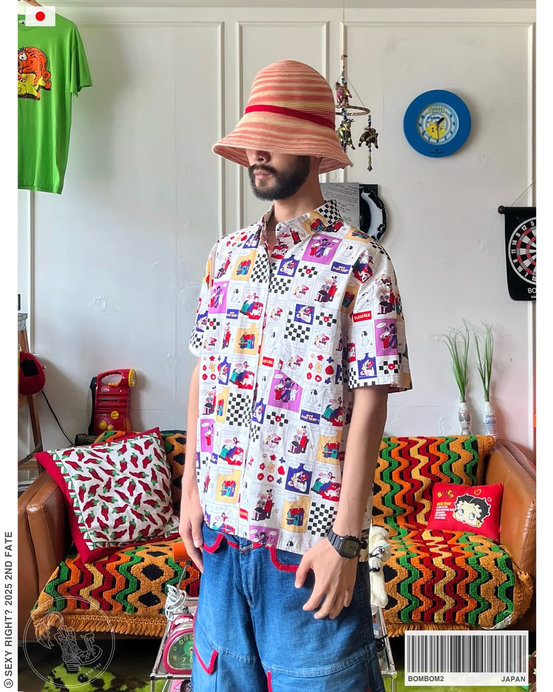 1990s bombom2 Pop Art Cartton 1/2 Shirt 상품이미지1