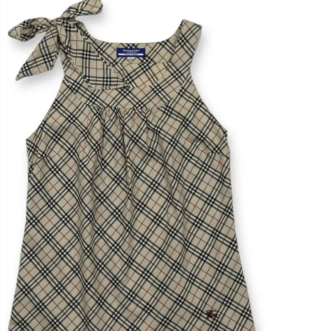 버버리 리본 노바체크 슬리브리스 나시 y2k 상품이미지2