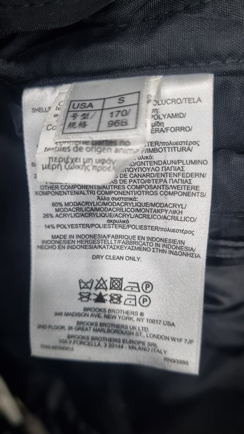 브룩스브라더스 오리털 남성용점퍼 국내95적당(s) 상태최상 상품이미지4