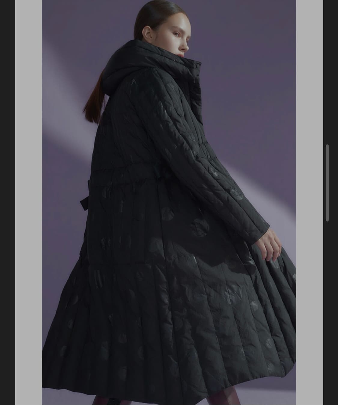 [브랜드] 이상봉에디션 아트 도트 구스다운 롱코트 (아트블랙) 상품이미지2