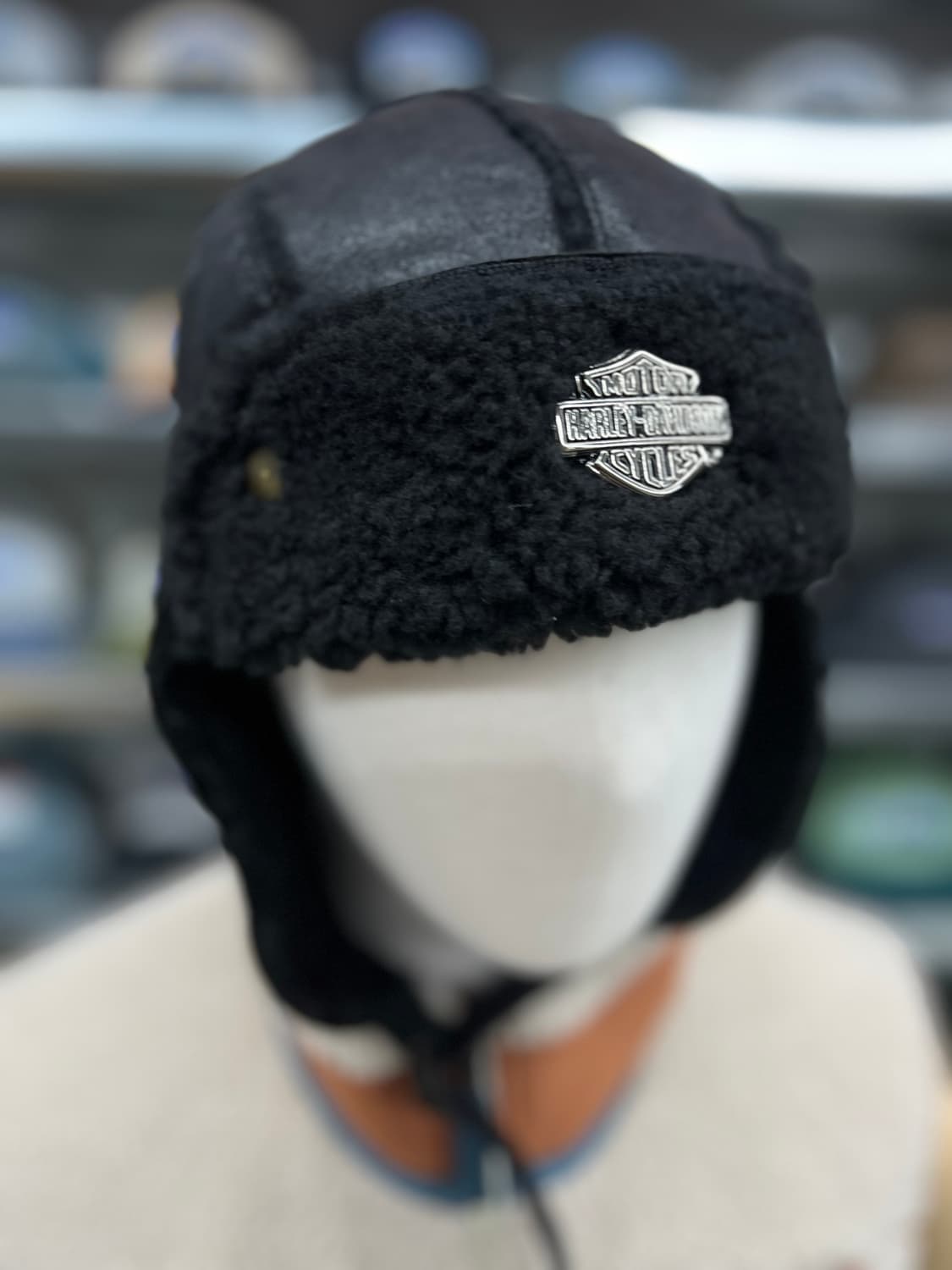 할리 블랙 방한 귀도리캡  상품이미지5