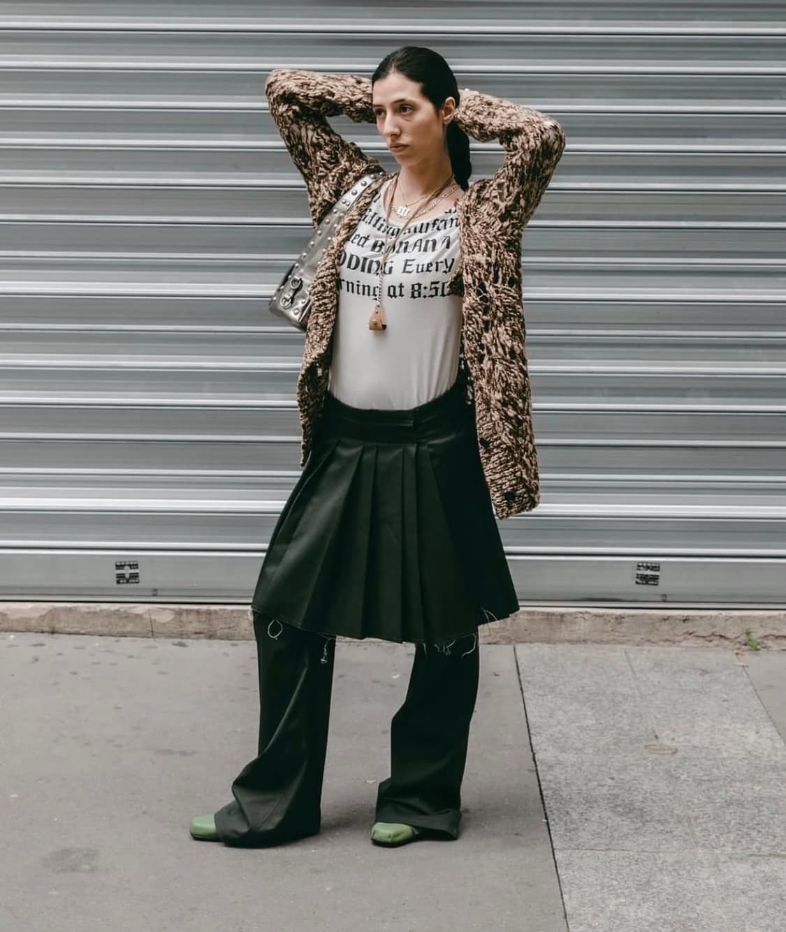 open yy ARGYLE POINTELLE CARDIGAN, BLACK 상품이미지6