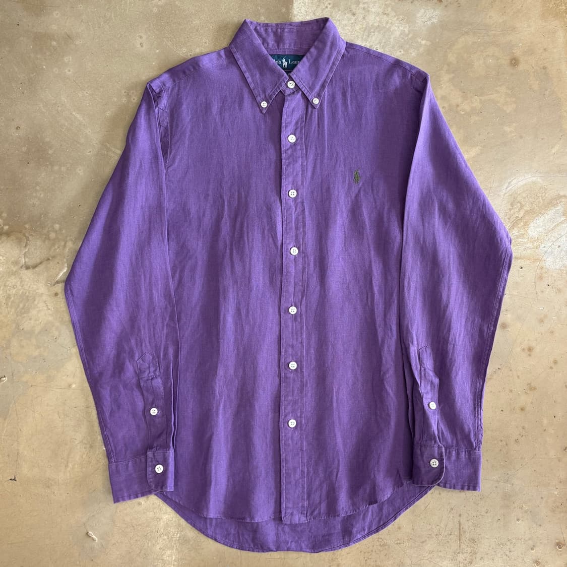 M 폴로랄프로렌 퍼플 린넨 셔츠 상품이미지2