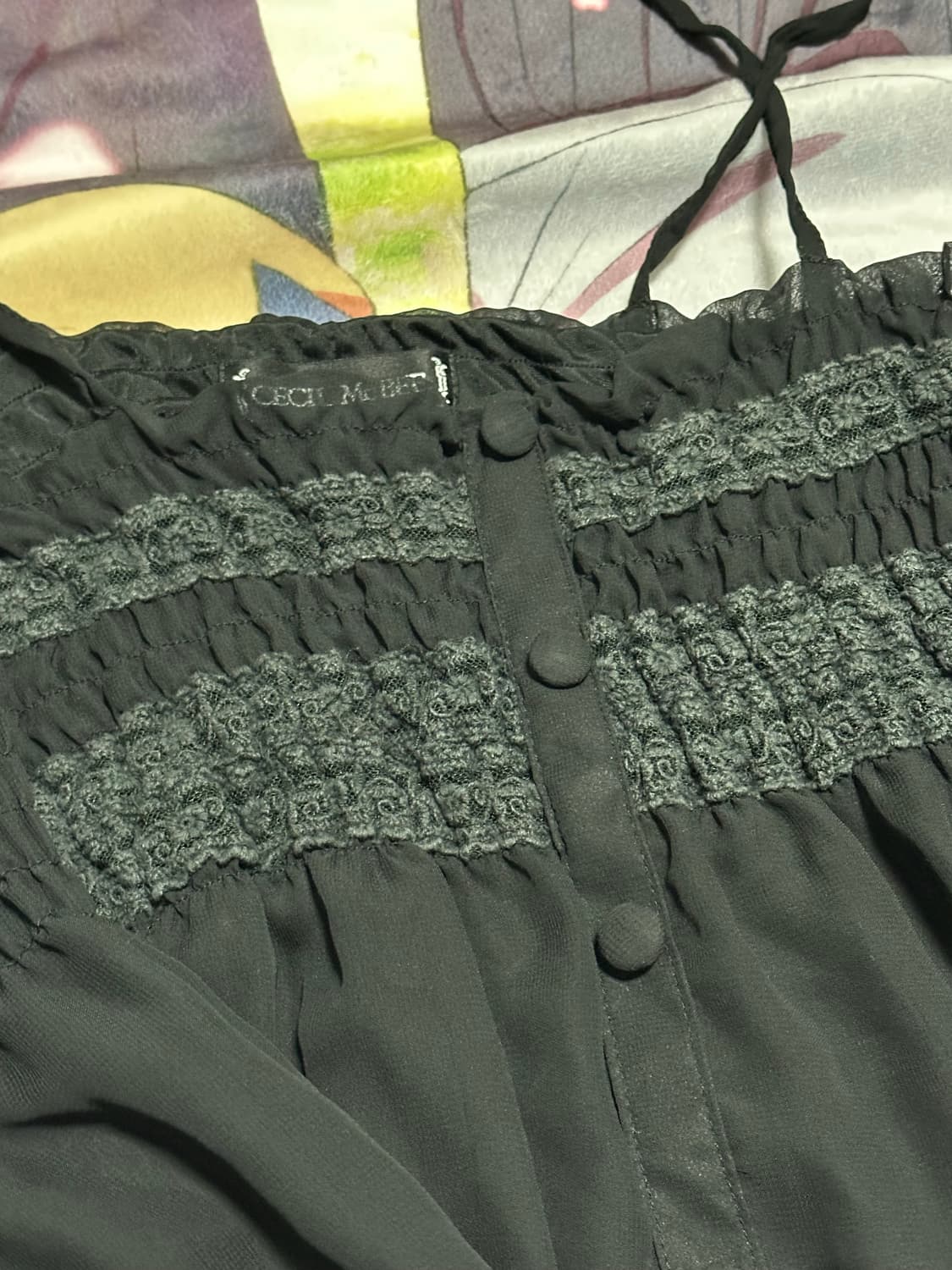 고딕 오프숄더 쉬폰 블라우스 상품이미지2