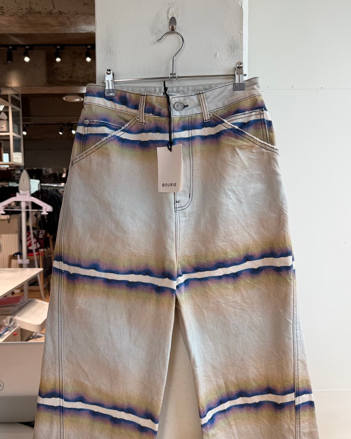 부리 아이보리 데님 스트라이프 팬츠  상품이미지3