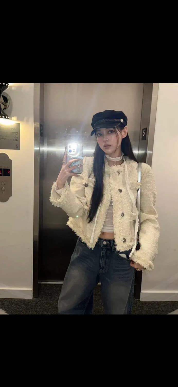 카키포인트 트위드 자켓 상품이미지2