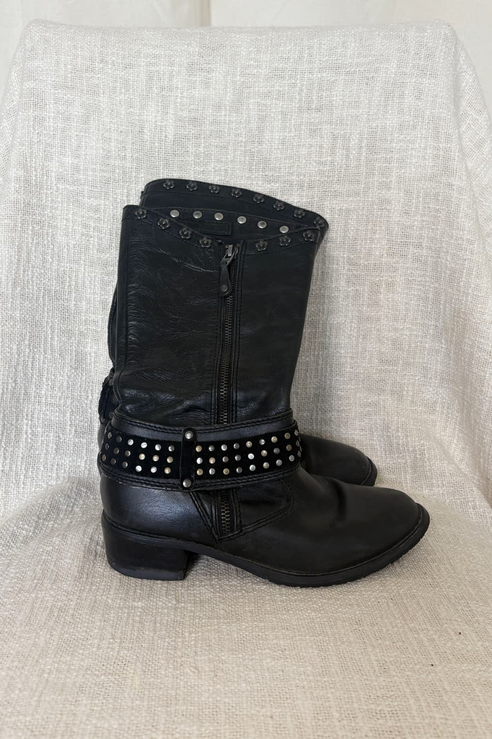 Diesel Studded Leather Biker Boots 상품이미지5