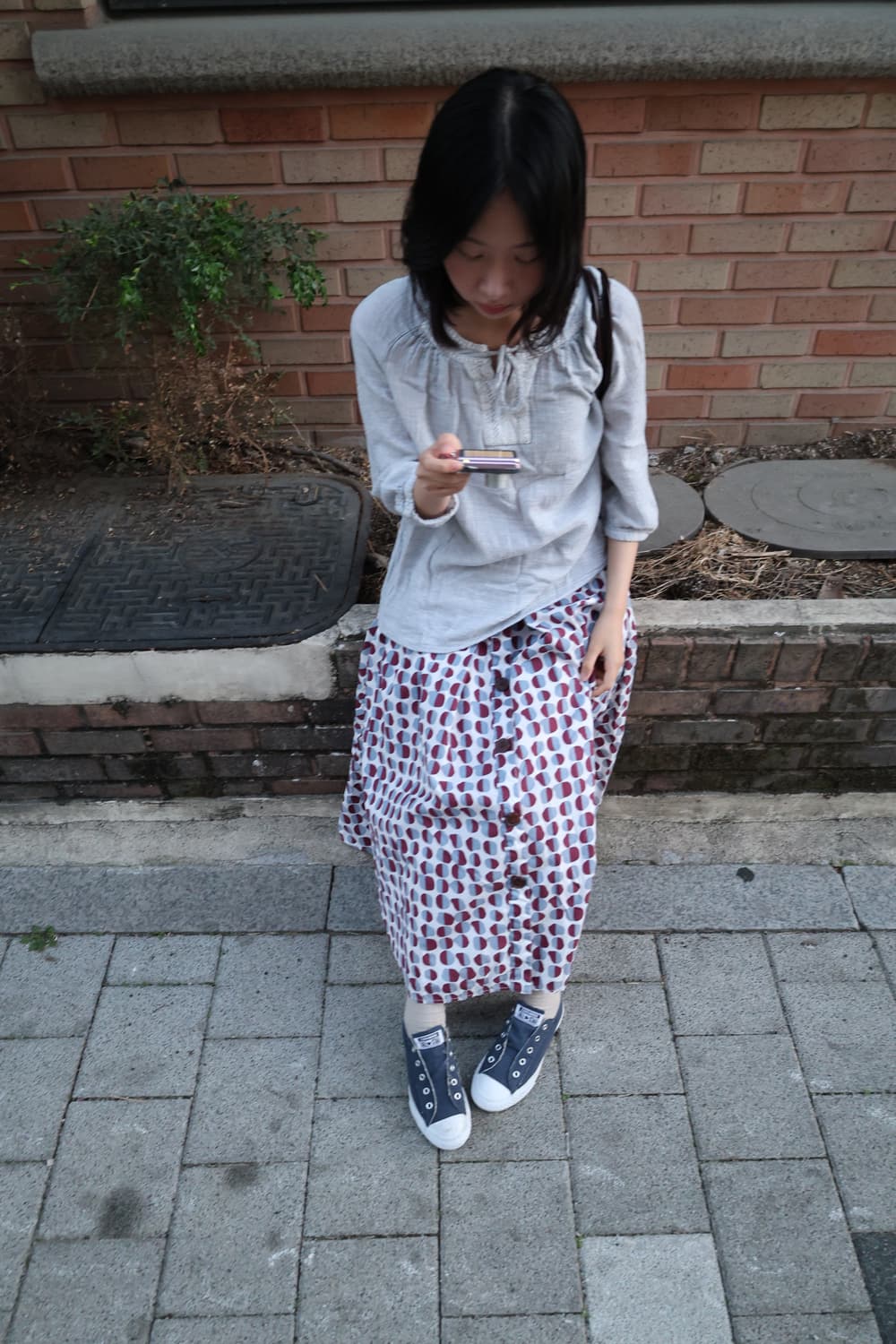 Podo wine dot flare skirt 상품이미지5