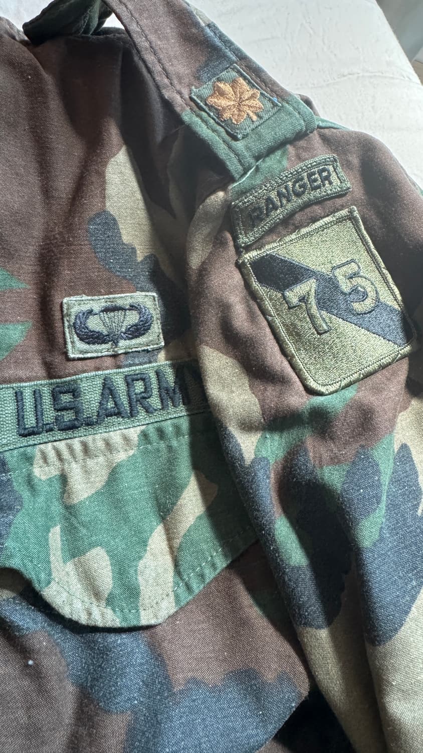 M65 80s 필드자켓 우드랜드 카모 소령 계급장 S Short  상품이미지10