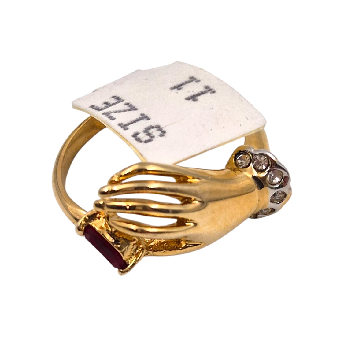 70s 미국 엔틱 핸드 루비 큐빅 골드 반지 상품이미지1