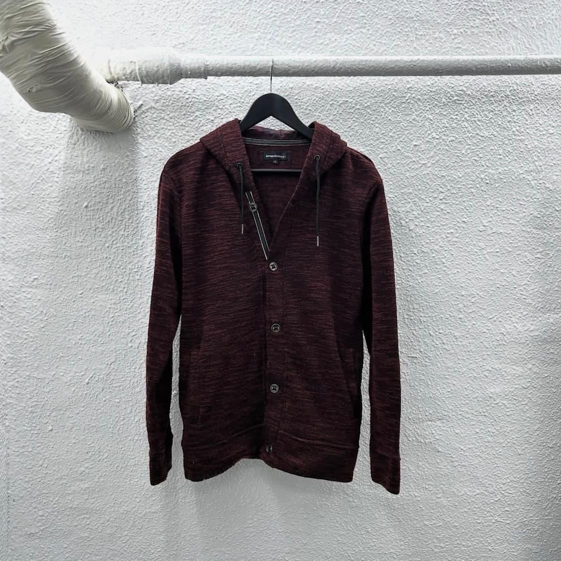 Semantic design burgundy hood cardigan 상품이미지4