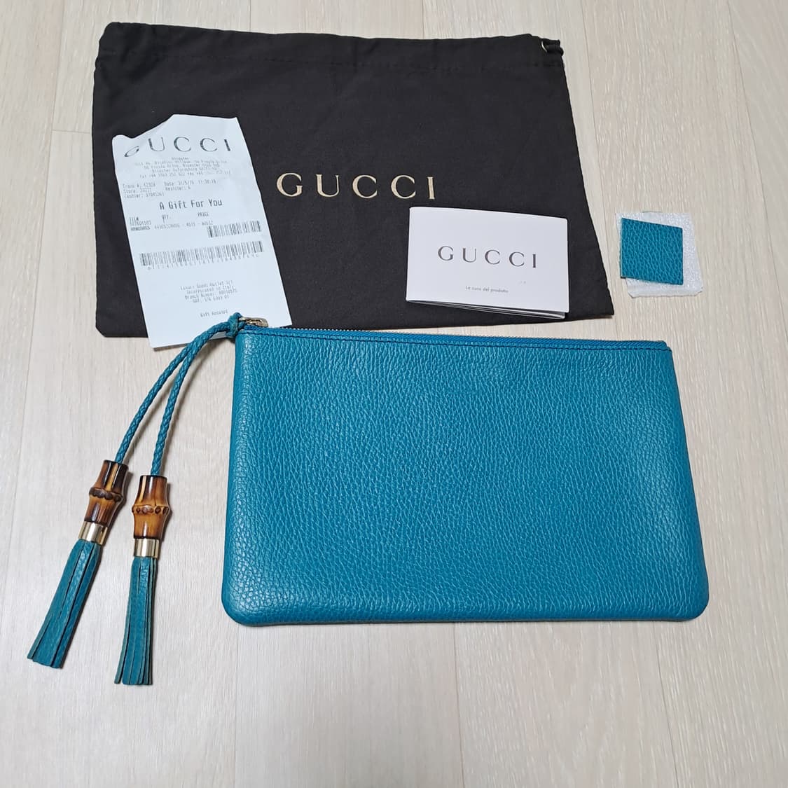 [100%/정품] 구찌 뱀부 태슬 레더 클러치, 구찌클러치,구찌파우치 상품이미지1