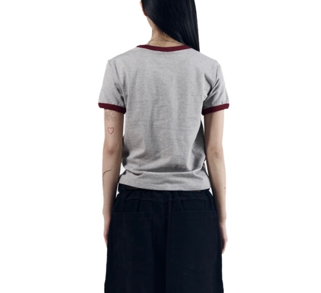 [Aakam] Horseshoe Ringer Top (Gray) 상품이미지2