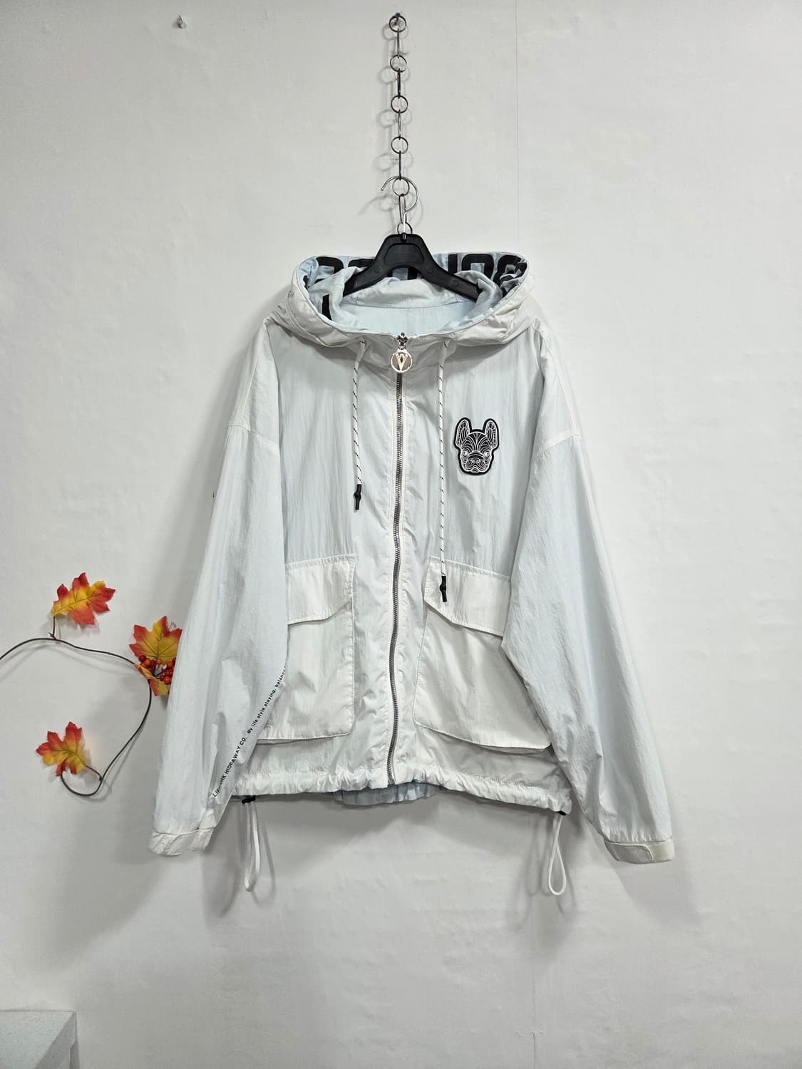 라이프워크 프렌치불독 후드집업 화이트 F 상품이미지1