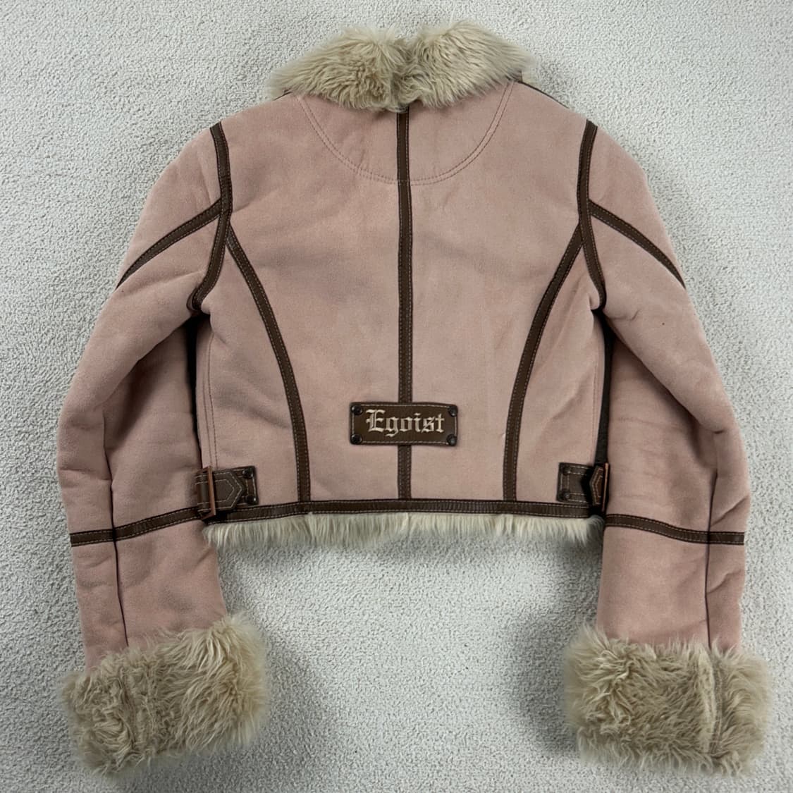 에고이스트 무스탕 퍼 자켓 핑크 상품이미지4