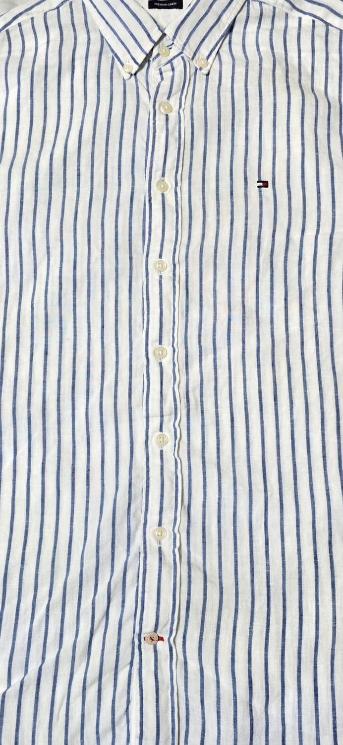 타미힐피거 린넨 스트라이프 셔츠 L 상품이미지5
