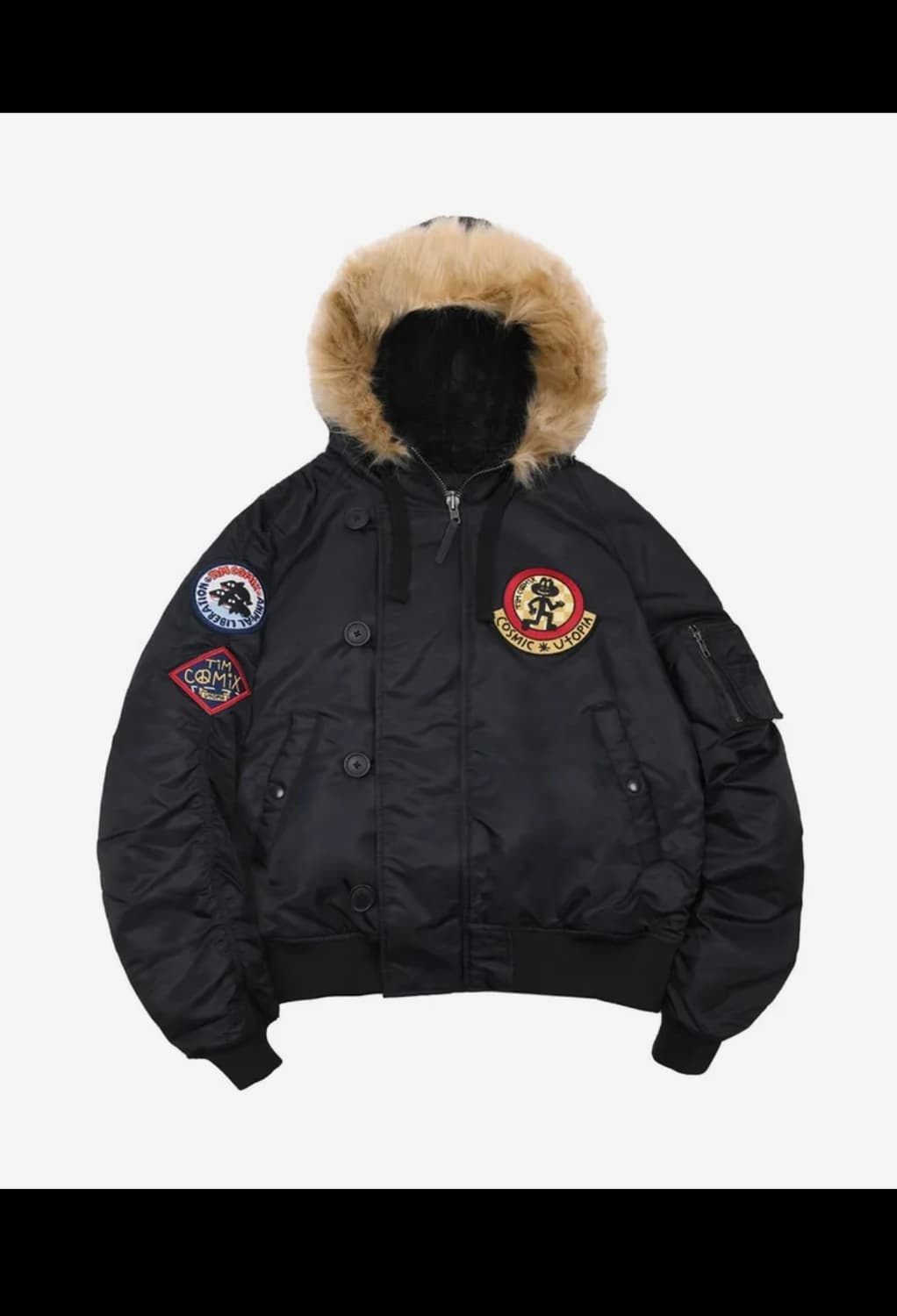 팀코믹스 MA-1 패치 후드 덱 블랙 S 상품이미지1