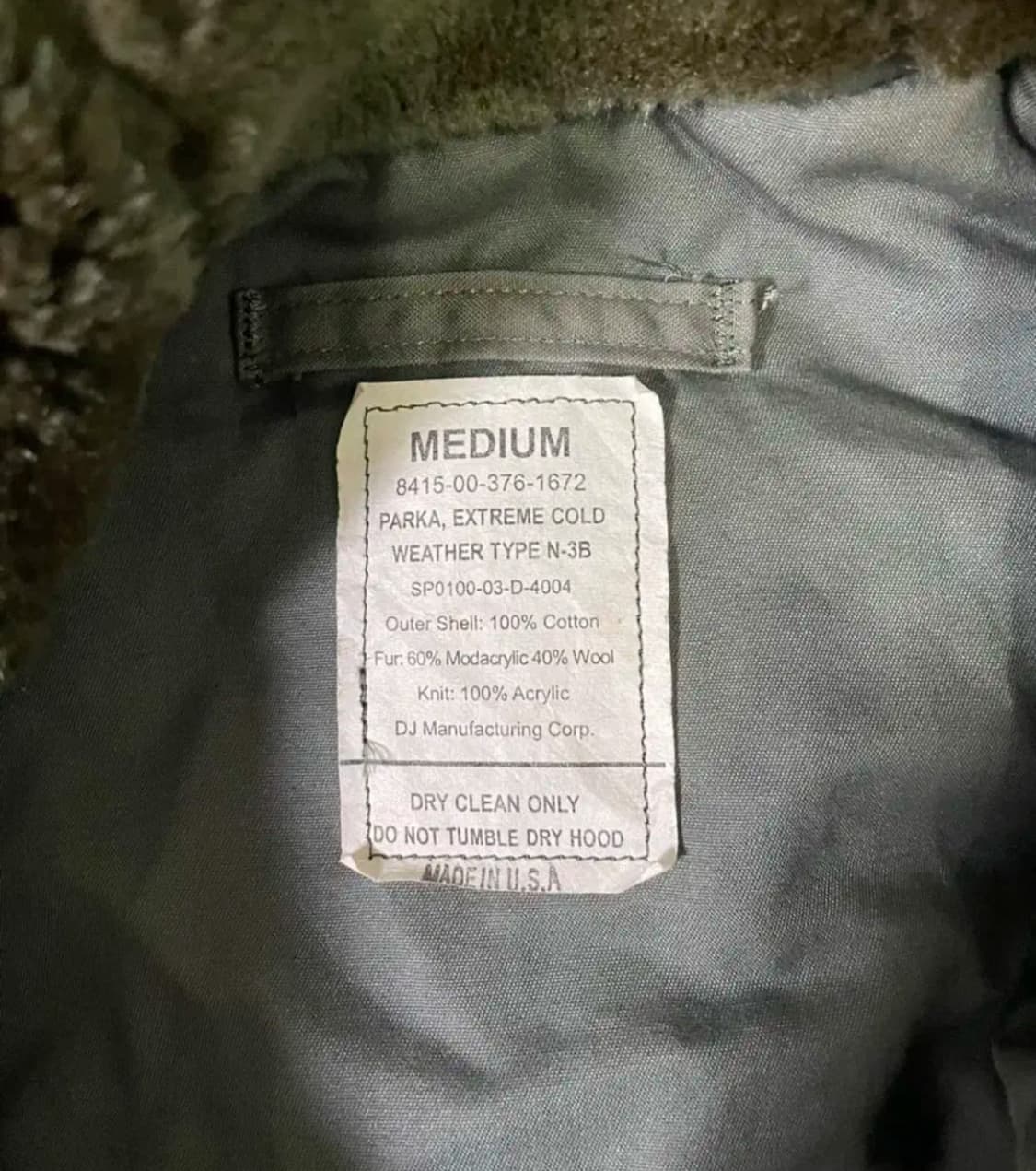 n3b 미군 오리지널 파카 상품이미지2
