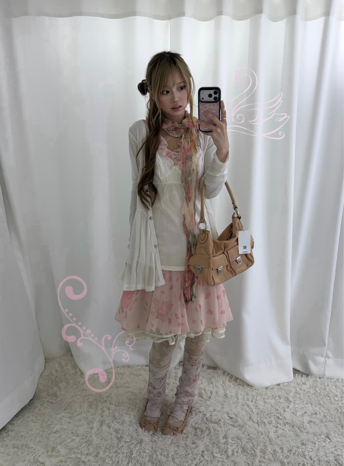 핑크 히메 플라워 레이스 니혼진 하구미 코디세트 상품이미지1