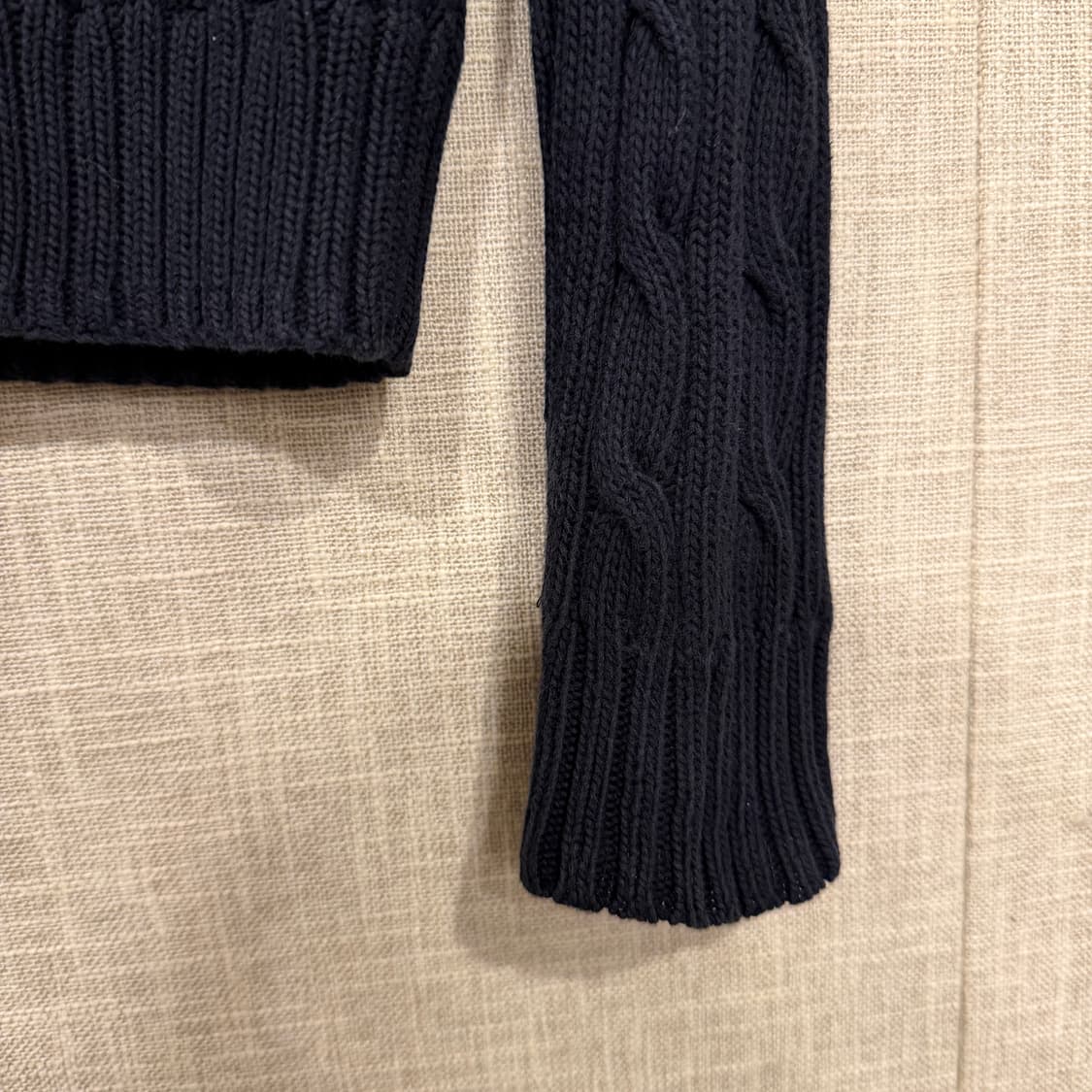 폴로 랄프로렌 브이넥 케이블 니트 S 블랙 상품이미지4