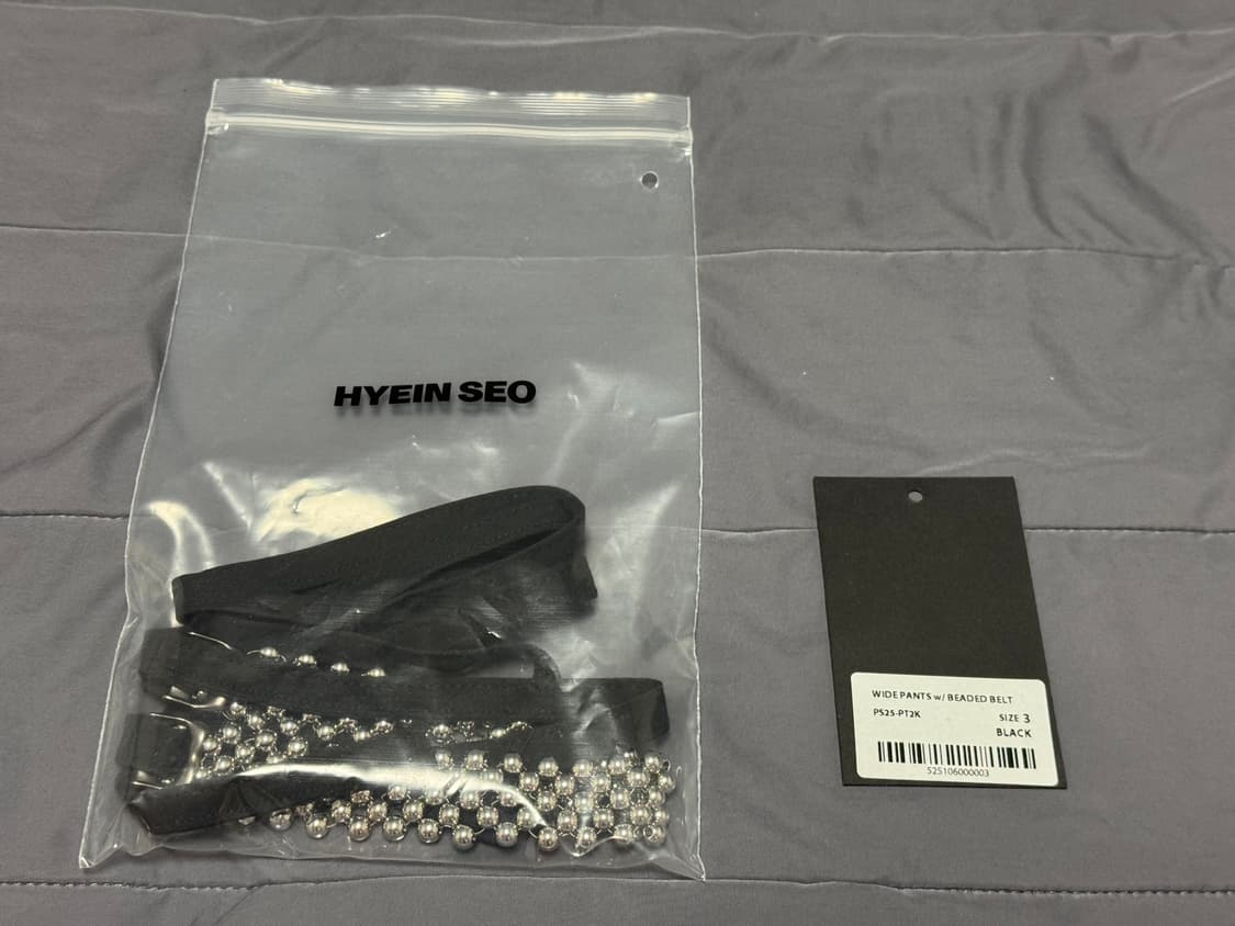 혜인서 hyeinseo 벨트 와이드 팬츠 블랙 상품이미지9