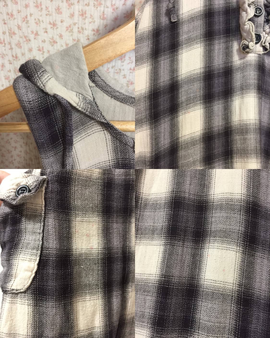 빈티지 퍼플그레이 체크 나시원피스 상품이미지9