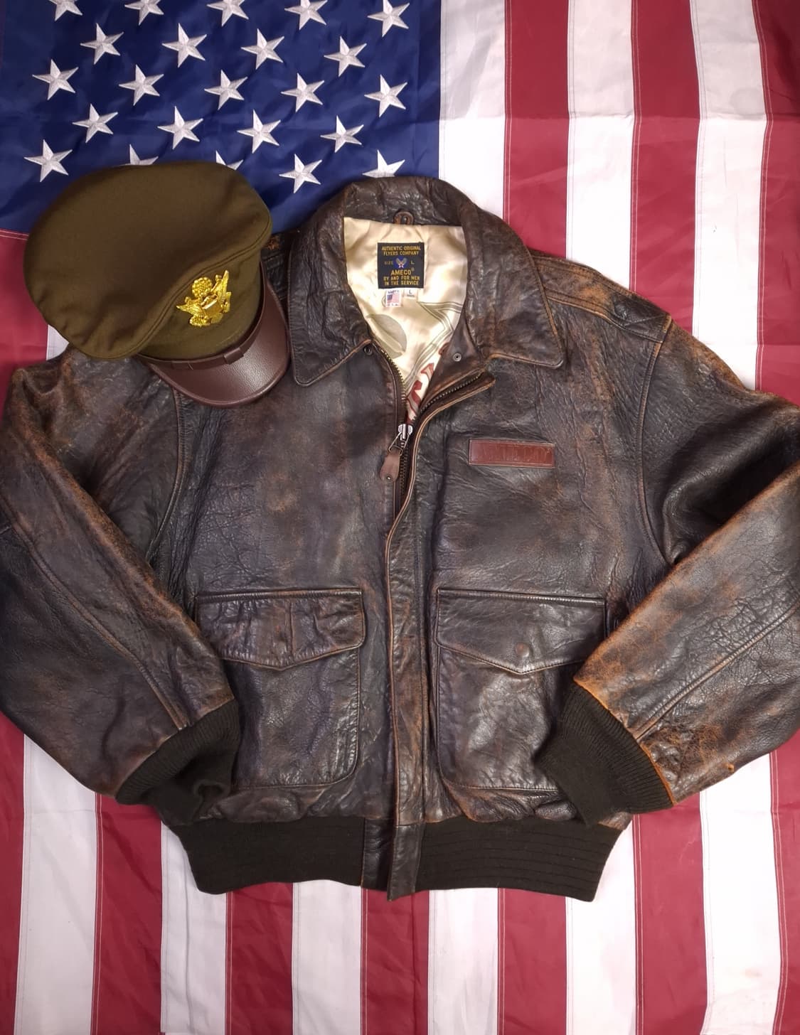 오리지날 아메코 미공군 A-2 리얼레더 항공자켓 상품이미지1