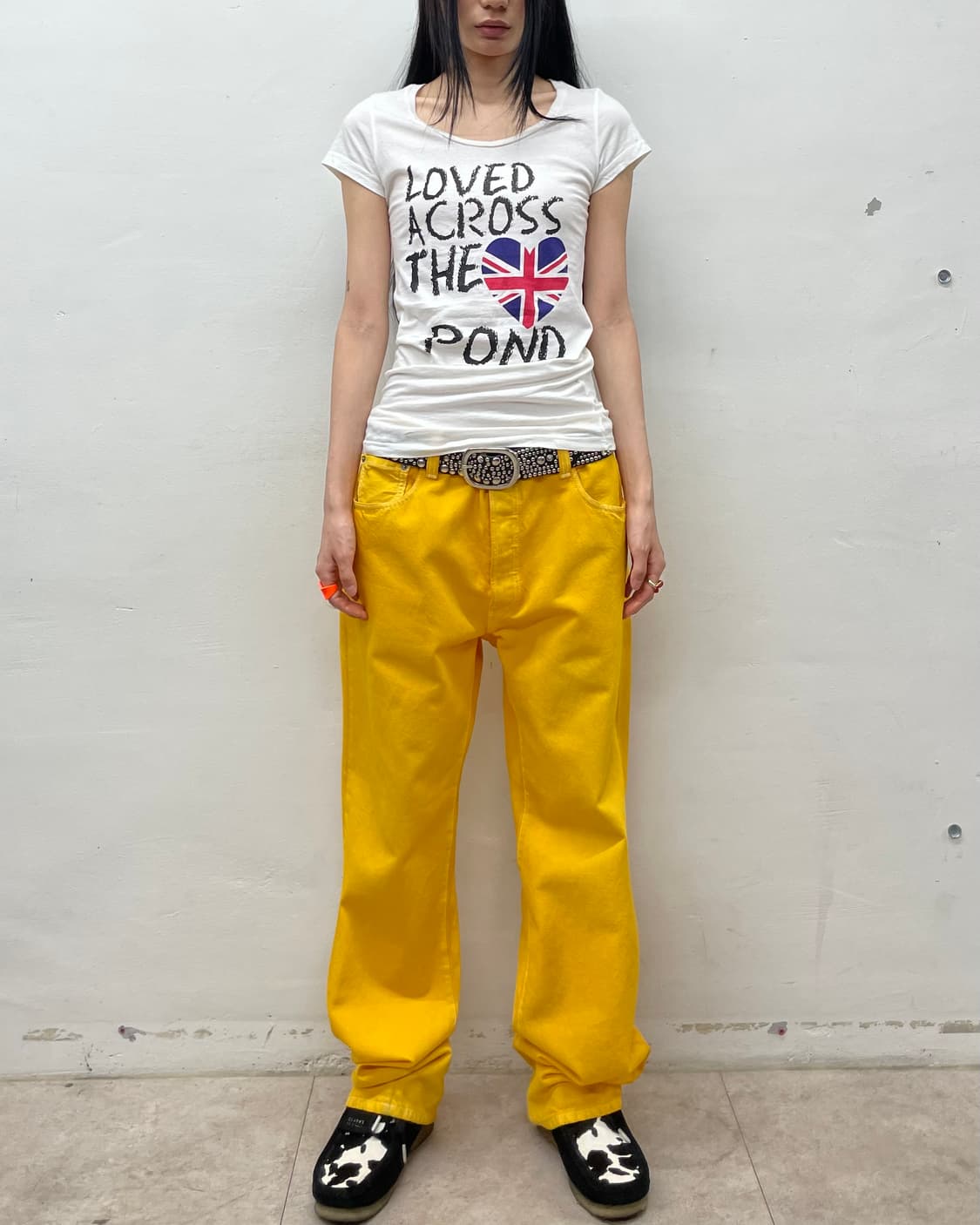 Heart American flag lettering white T-sh 상품이미지5