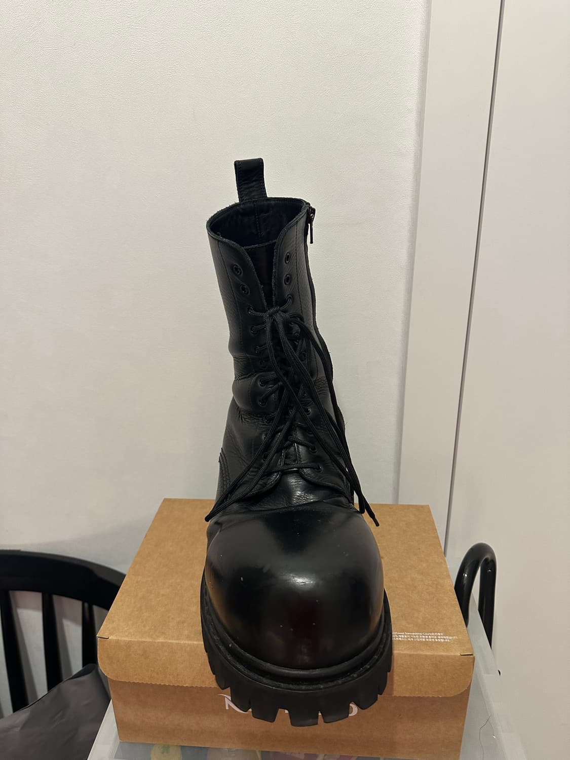 발렌시아가 스톰퍼 부츠 레더 44 상품이미지5